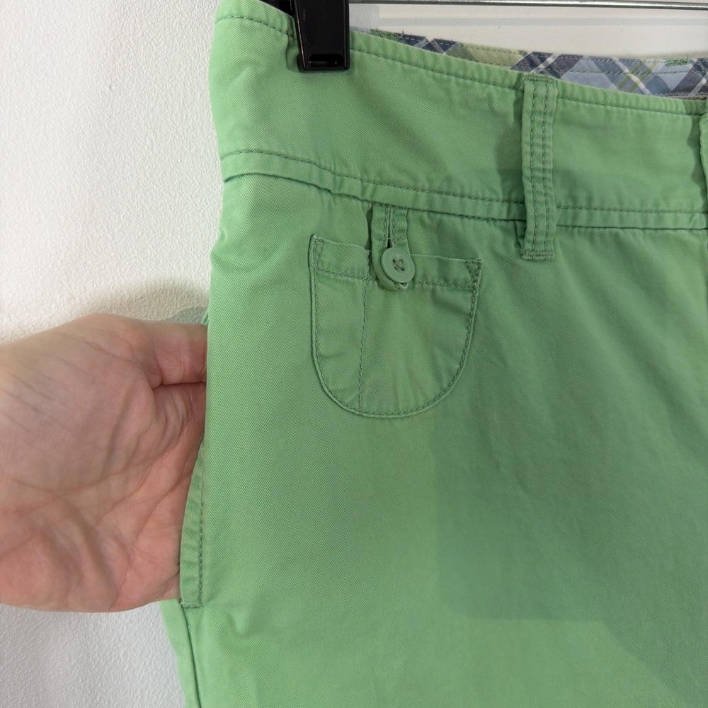 LL Bean Women's 10 Regular Green Relaxed Fit Cotton Trouser Pants Pockets Spring - Picture 8 of 10